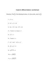 Implicit differentiation worksheet