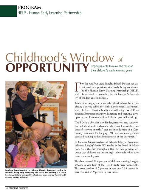 A magazine for students and parents in langley - School District #35