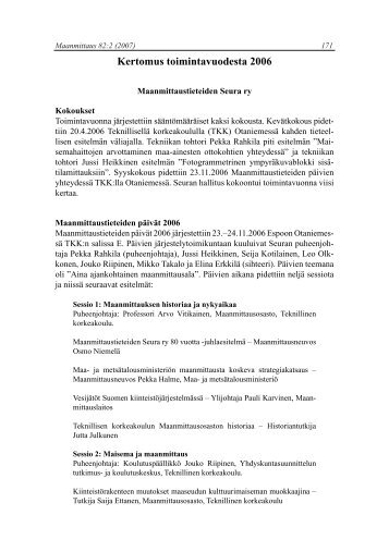 X - Maanmittaustieteiden Seura - Geodeettinen laitos