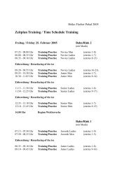 Zeitplan Training / Time Schedule Training