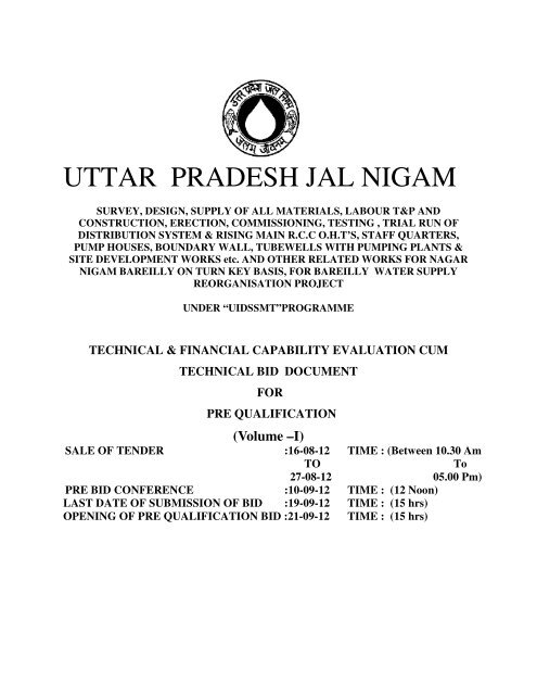 Volume âI - Uttar Pradesh Jal Nigam