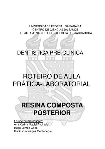 roteiro da aula de resina composta posterior - CCS - Universidade ...