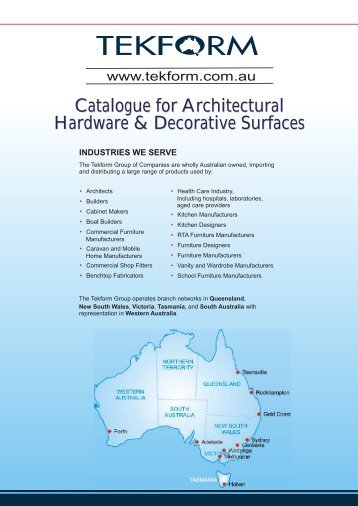 Catalogue for Architectural Hardware & Decorative ... - Tekform