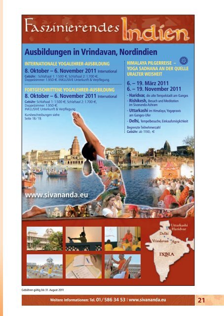 Ausbildungen in Vrindavan, Nordindien - Sivananda Yoga