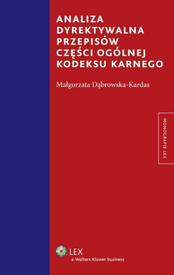 analiza dyrektywalna przepisÃ³w czÄÅci ogÃ³lnej kodeksu karnego