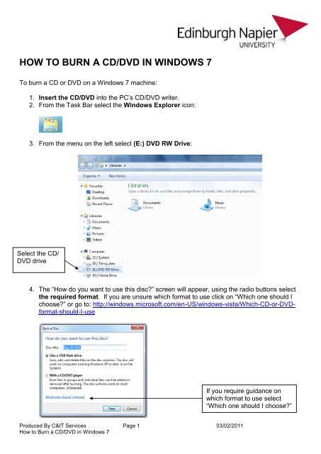 How to Burn a CD/DVD in Windows 7