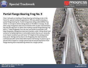 Partial Flange Bearing Frog No. 9 - Progress Rail Services