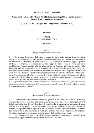 LEGGE n. 136 - Regione Calabria - Dipartimento Urbanistica e ...