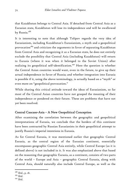 Eurasianism and the Concept of Central Caucaso-Asia