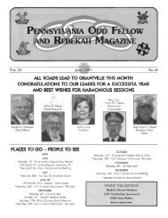 June - Grand Lodge of Pennsylvania, Independent Order of Odd ...