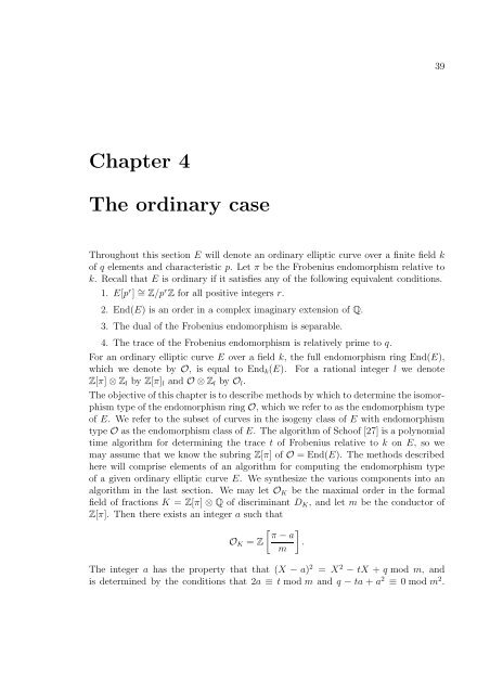 Endomorphism rings of elliptic curves over finite fields by David Kohel