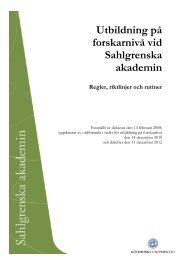 rutindokument - Sahlgrenska akademin - Göteborgs universitet