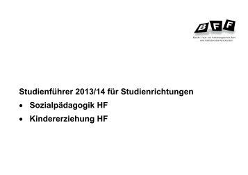 StudienfÃ¼hrer 2013/2014 - BFF Bern