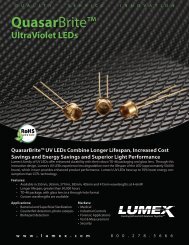 QuasarBriteâ¢ UV family of LED technologies - Lumex