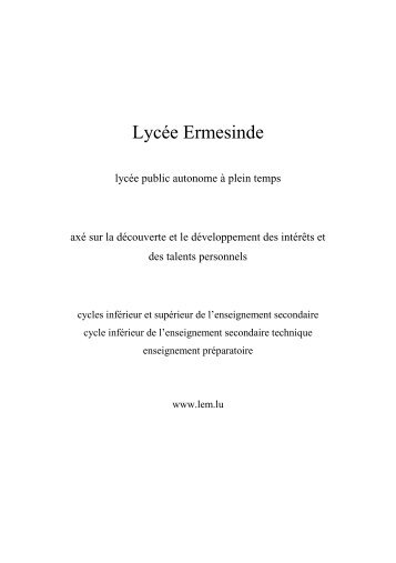brochure - Lycée Ermesinde