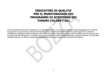 INDICATORI DI QUALITA' PER IL MONITORAGGIO DEI ... - GISCoR