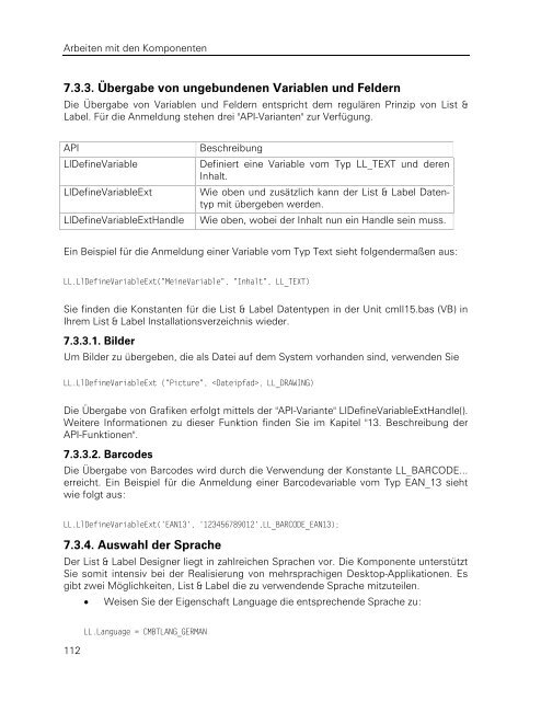 combit List & Label - Programmierer-Referenz - combit GmbH