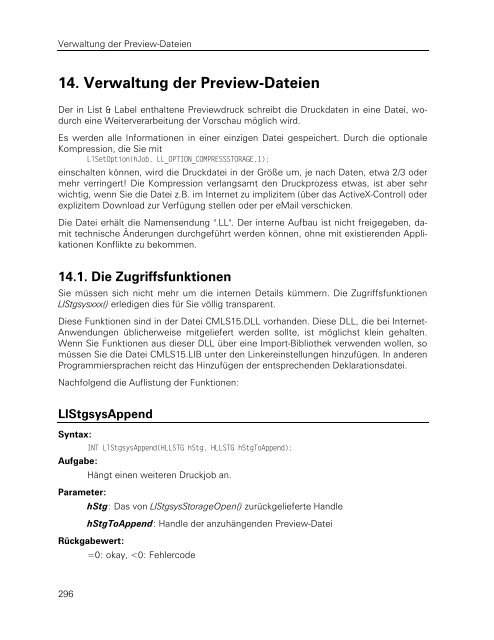 combit List & Label - Programmierer-Referenz - combit GmbH