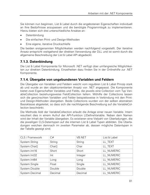 combit List & Label - Programmierer-Referenz - combit GmbH