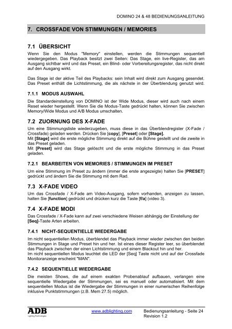 DOMINO 24 DOMINO 48 - ADB Lighting Technologies