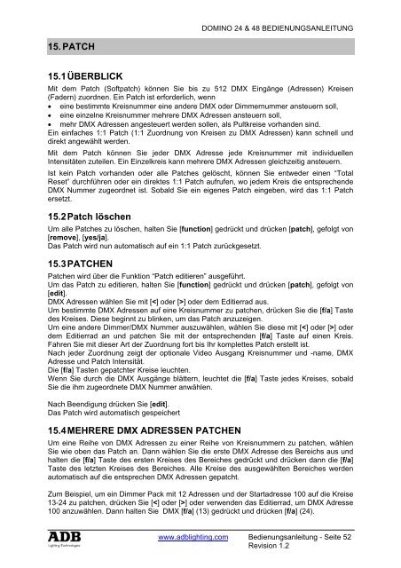 DOMINO 24 DOMINO 48 - ADB Lighting Technologies