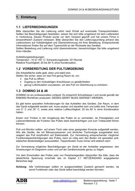 DOMINO 24 DOMINO 48 - ADB Lighting Technologies