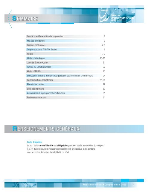 Programme officiel - Ordre des infirmiÃ¨res et des infirmiers du QuÃ©bec