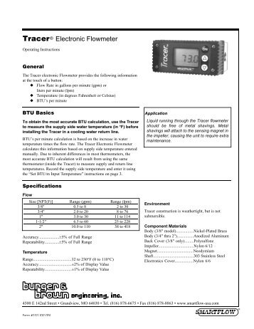 download Tracer flowmeter instructions - Smartflow Products by ...