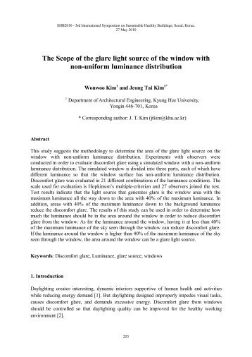 The Scope of the glare light source of the window with non-uniform ...