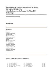 Leichtathletik Verband Nordrhein e. V. Kreis BERGISCHES LAND ...