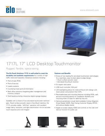 Elo 1717L Product Brochure - Touch Screens Inc.