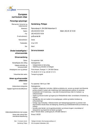 Europass curriculum vitae