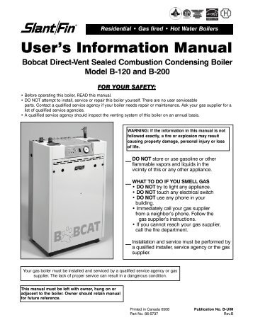 Bobcat Boiler Display Board - Slant/Fin