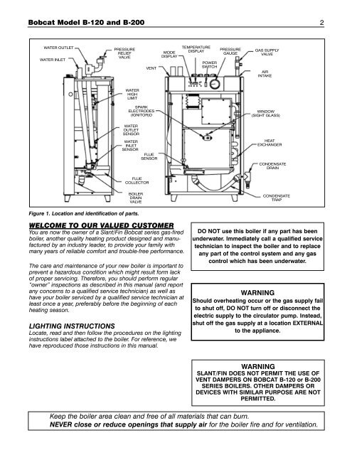 Bobcat Boiler Display Board - Slant/Fin