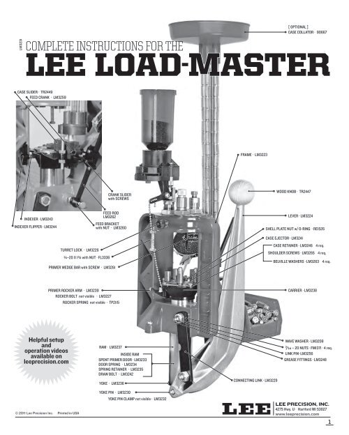 LEE LOAD-MASTER - Lee Precision,Inc.