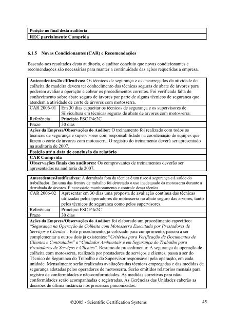 avaliaÃ§Ã£o do manejo das plantaÃ§Ãµes florestais - SCS Global Services