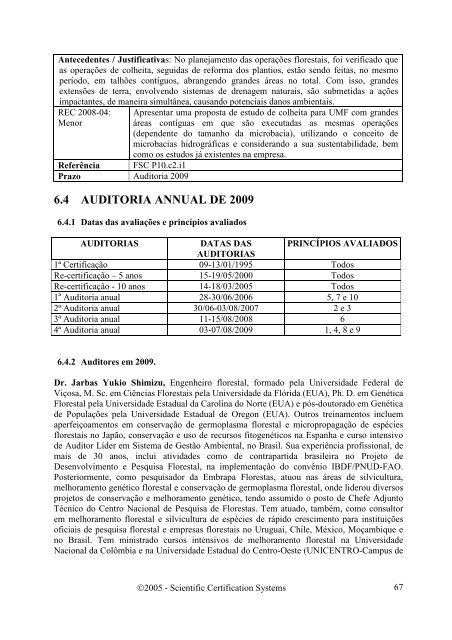 avaliaÃ§Ã£o do manejo das plantaÃ§Ãµes florestais - SCS Global Services