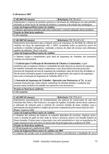 avaliaÃ§Ã£o do manejo das plantaÃ§Ãµes florestais - SCS Global Services