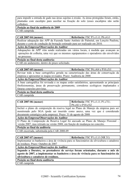 avaliaÃ§Ã£o do manejo das plantaÃ§Ãµes florestais - SCS Global Services