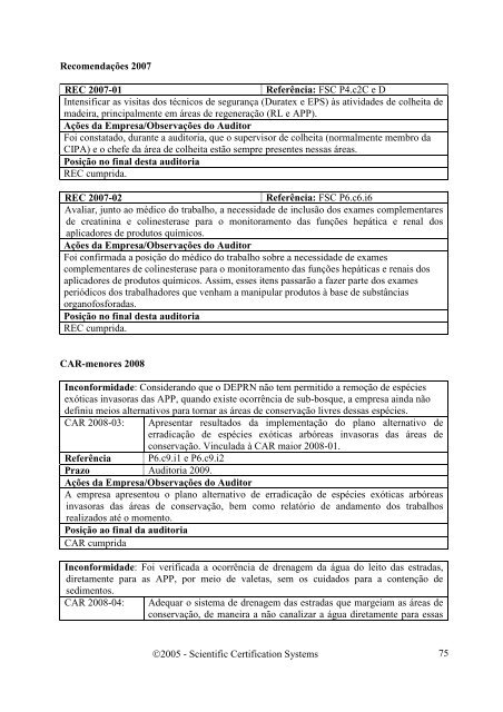 avaliaÃ§Ã£o do manejo das plantaÃ§Ãµes florestais - SCS Global Services