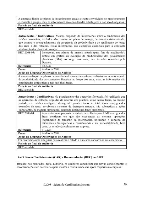 avaliaÃ§Ã£o do manejo das plantaÃ§Ãµes florestais - SCS Global Services