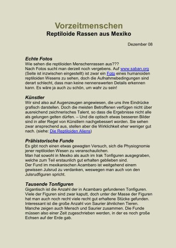 Reptiloide Rassen aus Mexiko - Fallwelt