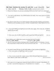 Worksheet Solution Stoichiometry