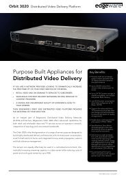 Purpose Built Appliances for Distributed Video Delivery - TV Connect