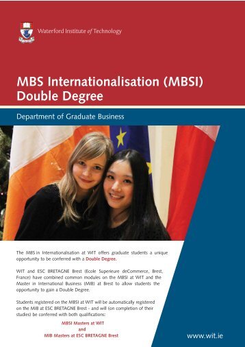 MBS Internationalisation (MBSI) - Waterford Institute of Technology