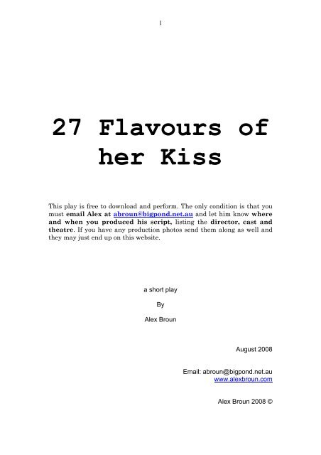 27 Flavours of her Kiss - Alex Broun