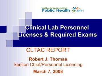 Clinical Lab Personnel Licenses & Required Exams