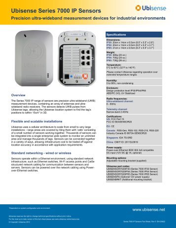 Ubisense Series 7000 IP Sensors