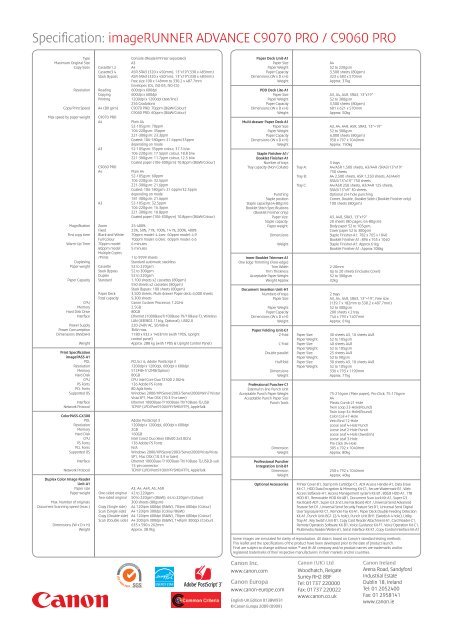 imageRUNNER ADVANCE C9000 Series Datasheet [PDF ... - Canon