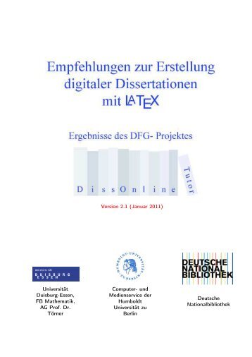„Empfehlungen zur Erstellung digitaler Dissertationen mit LaTeX ...